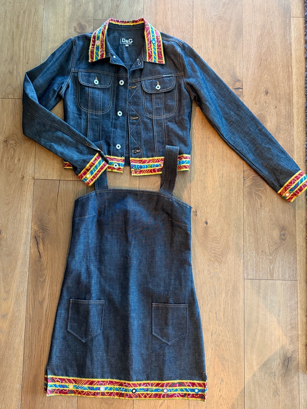 2002 Dolce and Gabanna Archival Mirrored Denim Set